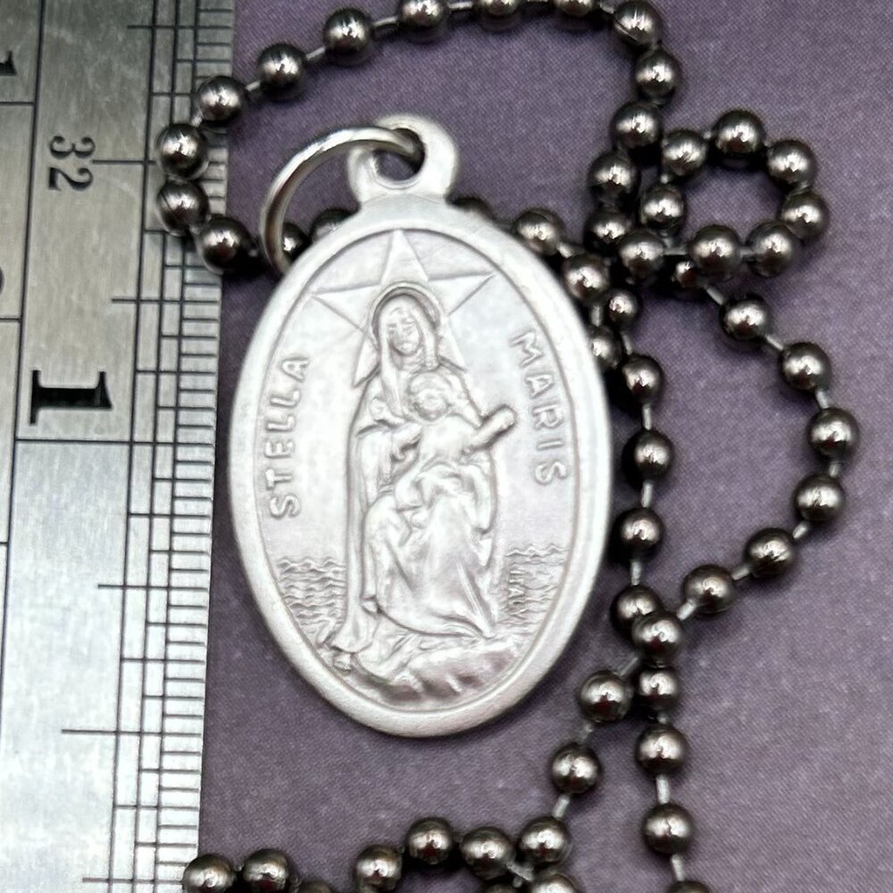 Stella Maris Our Lady Star of the Sea Religious Medal Necklace